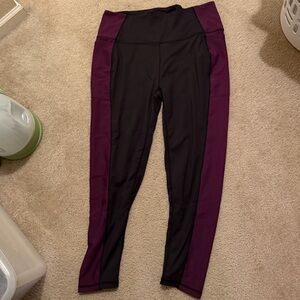 Black and Purple/ Deep Berry Active Booty Leggings